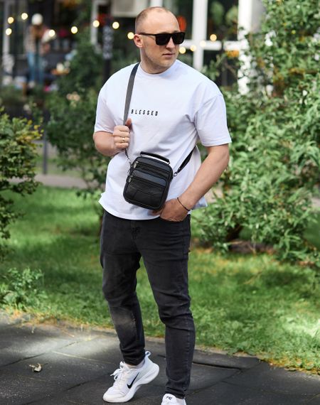 Чоловіча сумка-барсетка шкіряна чорна Tiding Bag 32051 | Зображення 9