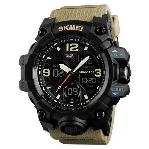 Модные мужские часы SKMEI 1155BKH | Часы для военнослужащих | Наручные часы PC-418 skmei электронный | Зображення 3
