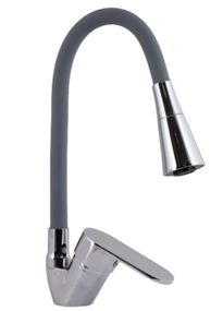 Змішувач для кухні Lidz Tani 008F3 з гнучким виливом (k40) Grey / Chrome LDTAN008F3GCR39507