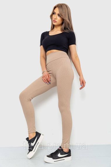 Лосини жіночі в рубчик колір бежевий FA_006777 | Зображення 1