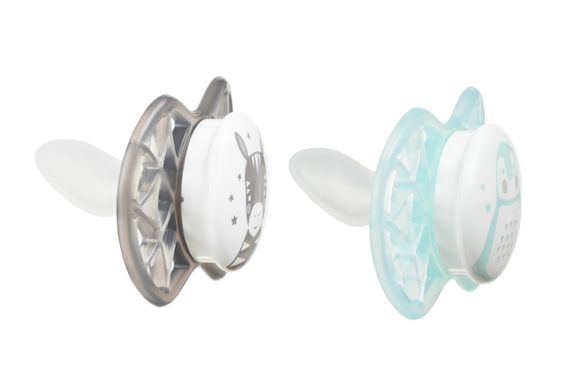 Пустышка Nuvita NV7066 Air55 Explorer ортодонтическая 0m+ (зебра, пингвин) 2шт (NV7066N) | Зображення 1