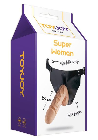Страпон реалістичний ToyJoy Superwoman на чорних трусиках Sex Aura | Зображення 2