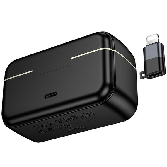 Петличный беспроводной микрофон Hoco L22 Bright 2in1 (Lightning/Type-C) Black | Зображення 4