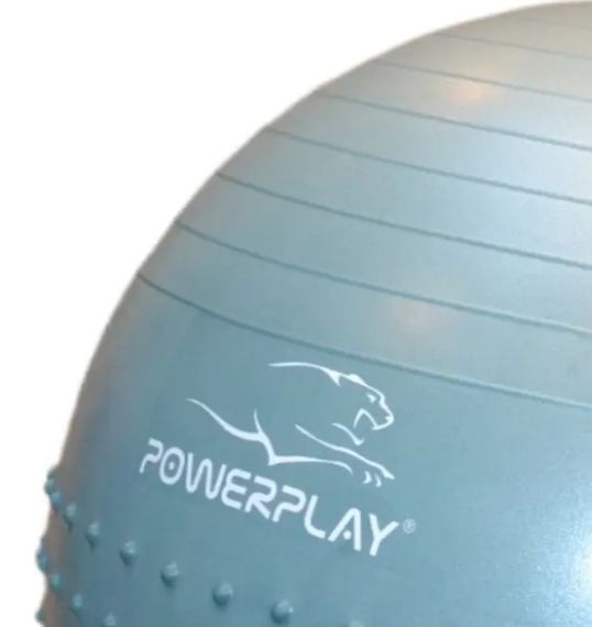 М'яч для фітнесу (фітбол) напівмасажний PowerPlay 4003 Ø65 cm Gymball Зелений + помпа (PP_4003_65_Green) | Зображення 3