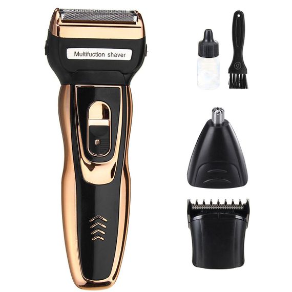 Аккумуляторный триммер-бритва 3в1 Geemy GM 595/ Машинка для стрижки волосся / Багатофункціональний триммер для бороди, вусів та