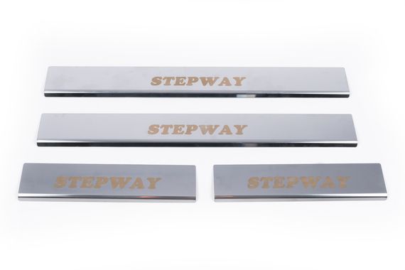 Накладки на пороги Carmos V1 (4 шт, нерж.) для Dacia Sandero 2013-2020 рр | Зображення 1