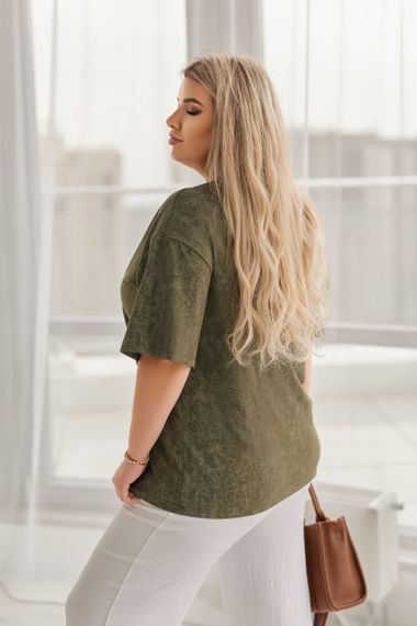 Женская футболка тай дай варенка с принтом Labubu цвет хаки, размер 42/44, GF05254 | Зображення 3