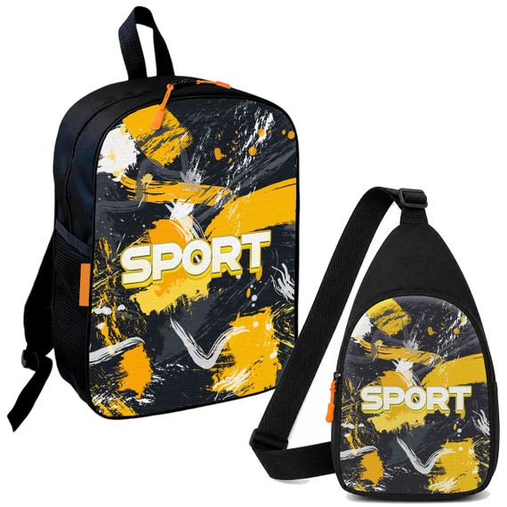 Набор Sport 2 в 1: детский рюкзак + сумка-слинг, для мальчика и девочки 7–9 лет (6102)