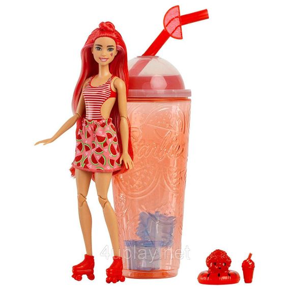 Набір Barbie Pop Reveal Fruit Series Watermelon Crush Лялька Барбі Соковиті фрукти Кавуновий смузі, змінює колір | Зображення 4