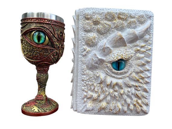 Подарунковий набір Келих 3D Око Зелений і Блокнот 3D «Око Крижаного Хранителя»