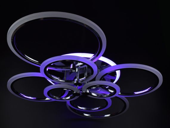 Люстра світлодіодна стельова LED світильник для квартири на стелю лед з пультом 25945 Хром 14х80х103 см. | Зображення 7