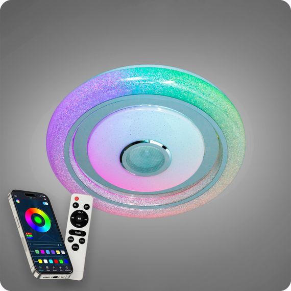 Люстра світлодіодна 517 Dlight RGB з пультом і  колонкою 80Вт Білий (02144) | Зображення 2