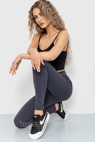 Лосини жіночі в рубчик колір темно-сірий розміри S, M, L, XL, XXL FA_003288 | Зображення 6