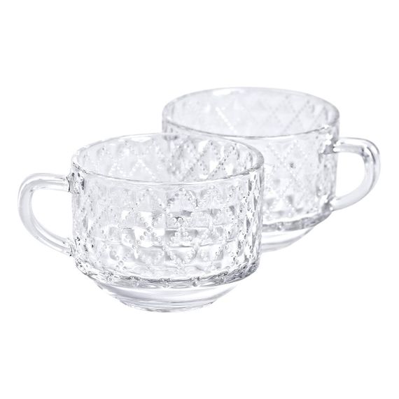 Набір чашок зі скла 2 шт. 450 мл прозорі скляні кружки для чаю, кави