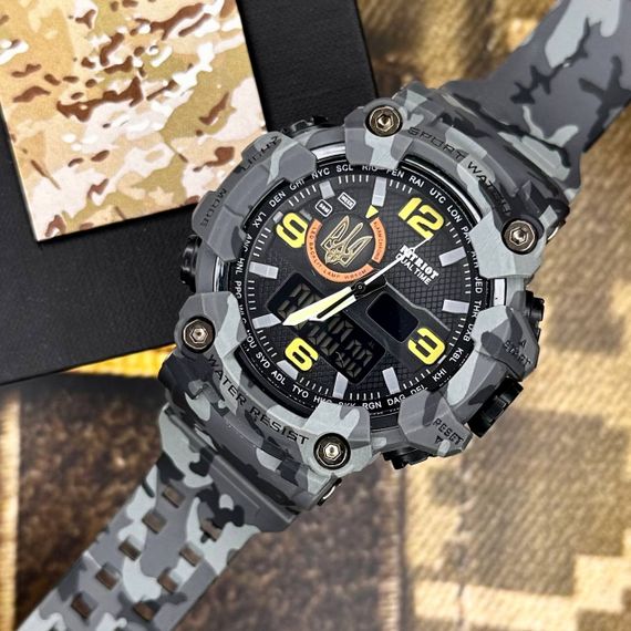 Годинник наручний Patriot 002CMGYUAGD Тризуб золото Сірий камуфляж + Коробка. | Зображення 4