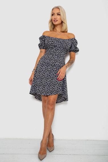 Платье софт с принтом, цвет черный, 230R0105 | Зображення 1