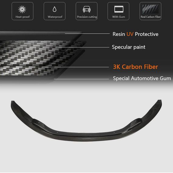 Накладка на передній бампер Lip V1 (для 1M E82, Карбон) для BMW 1 серія E81/82/87/88 2004-2011 рр | Зображення 6