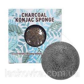 Очисний спонж коньяку Trimay Charcoal Konjac Sponge