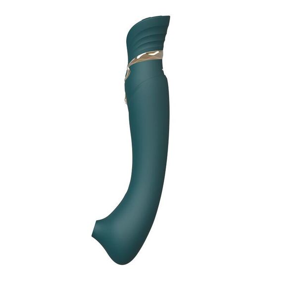 Смартвибратор 3в1 Zalo — Queen Jewel Green, пульсирующая жемчужина и вакуум, кристалл Swarovski Sex Aura | Зображення 8