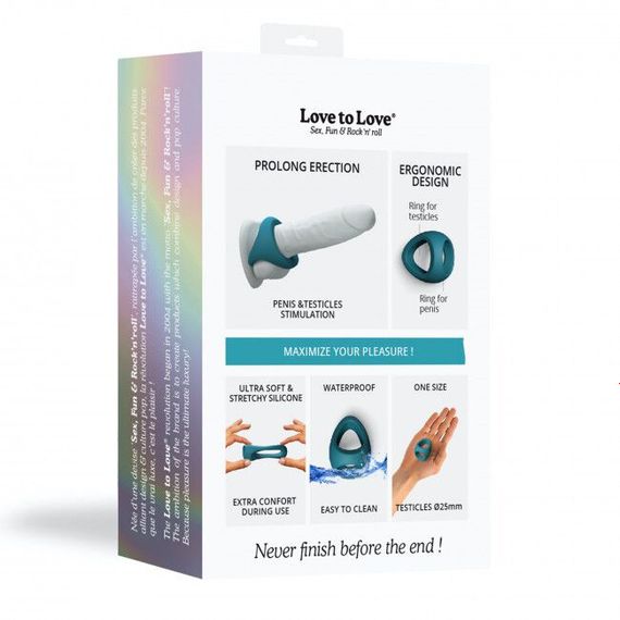 Ерекційне кільце подвійне Love To Love FLUX RING - TEAL ME | Зображення 6