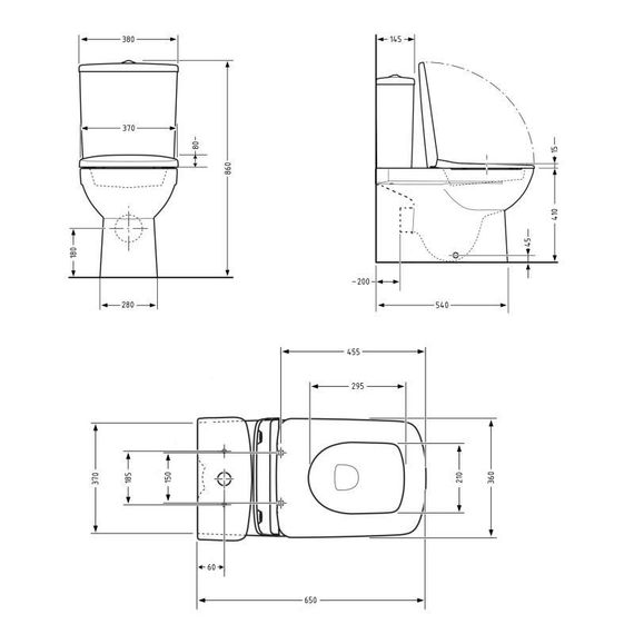 Унитаз-компакт Qtap Crow Eco безободковый с седалием Soft-close QTCRO27W48750 | Зображення 1