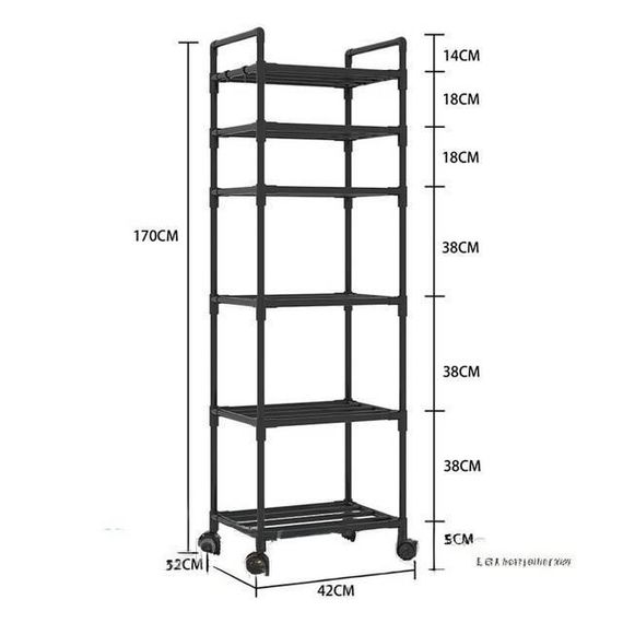Полиця етажерка TVT-02 6 ярусів 170х42х32см | Зображення 1