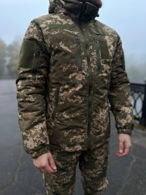 Куртка зимова тактична на стьобаній підкладці Світлий піксель 56