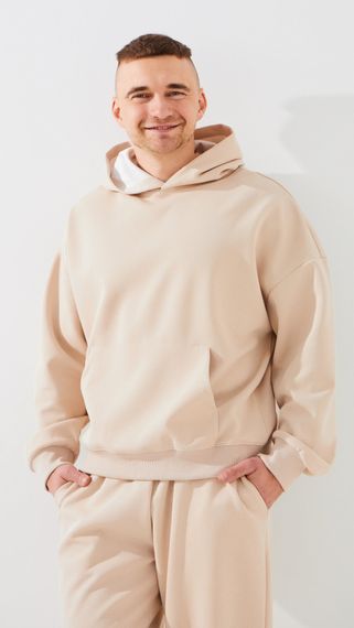 Худі однотонний чоловічий GENUA G01223-0007 S Бежевий shop (2000999394423)