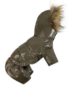 Зимовий комбінезон лакований тауп A-82