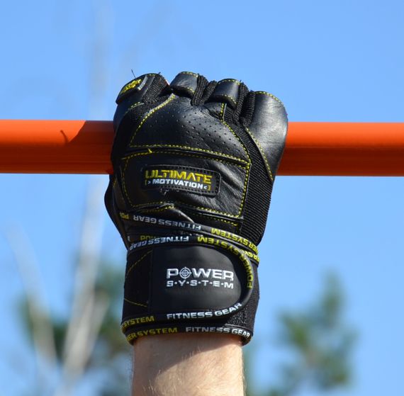 Рукавички для фітнесу Power System PS-2810 Ultimate Motivation Black/Yellow Line L | Зображення 8