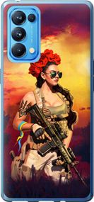 Чехол на Oppo Reno5 Pro Украинка с оружием "5316u-2239-17620"