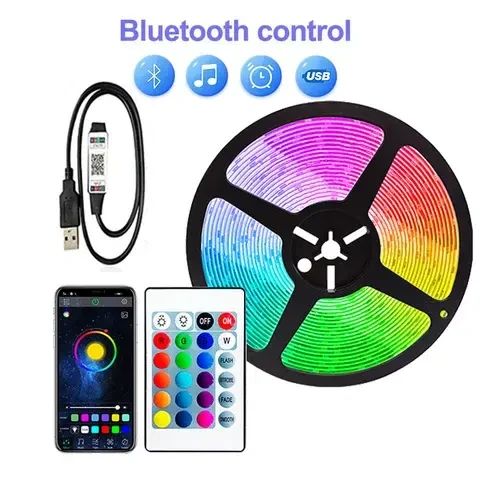 Светодиодная лента LED RGB USB APP SF-20, самоклеящаяся, 5 м, с пультом ДУ, на 300 диодов | Зображення 3
