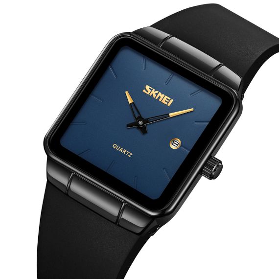 Класичний жіночий годинник Skmei 2173BKBU Black-Blue | Зображення 1