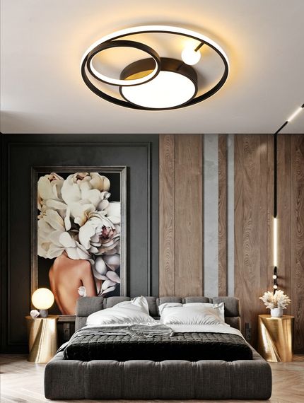 Люстра світлодіодна стельова LED світильник для квартири на стелю лед з пультом 26531 Чорний 9х50х50 см. | Зображення 1