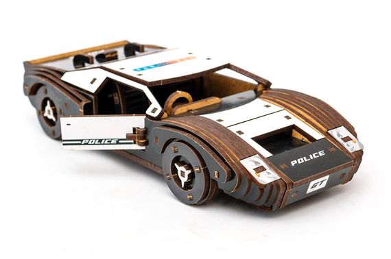 Конструктор Puz-26916 "Fast Car GT" дерев'яний, 164 дет., поліція, розмір моделі 23х6х11 см PuzzleOk | Зображення 4