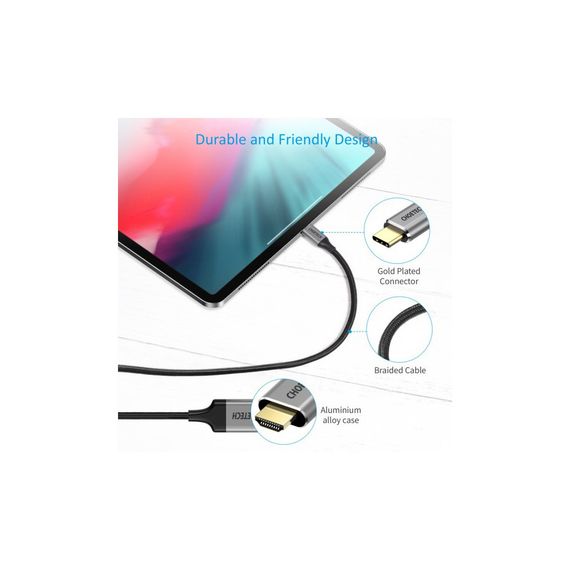 Кабель мультимедийный USB-C to HDMI 1.8m 4K 60Hz Choetech (CH0021-BK) | Зображення 9