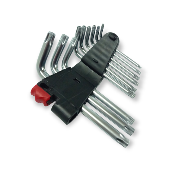 Набір шестигранників TORX з отвором HAISSER, 9 шт. (T10-T50, S2) (арт.48114)