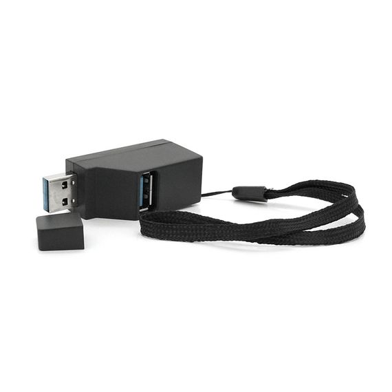Портативний USB HUB 3.0 на 1 порт USB3.0 + 2 порту USB2.0, Black, OEM | Зображення 1