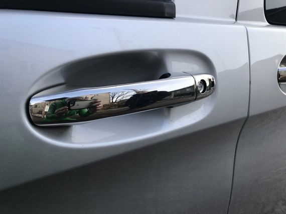 Накладки на ручки (4 шт., нерж.) С чипом, Carmos - Турецкая сталь для Mercedes Vito / V W447 2014-2024 гг | Зображення 1