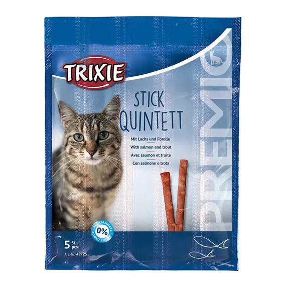 Ласощі для котів Trixie PREMIO Quadro-Sticks  лосось та форель 5 шт.