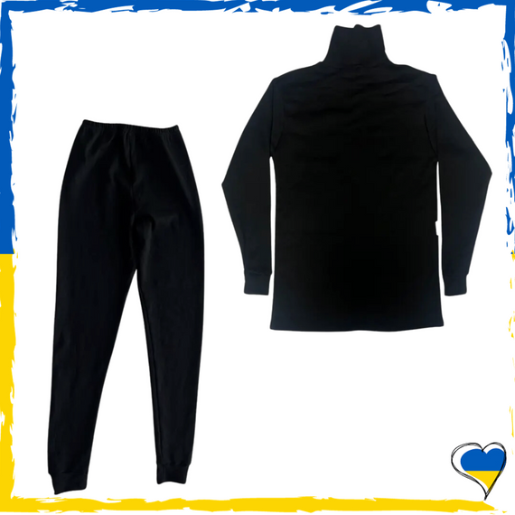 Комплект мужских подштанников + гольф. Черный. Мужское термо. На флисе XS, S, M. L, XL, XXL