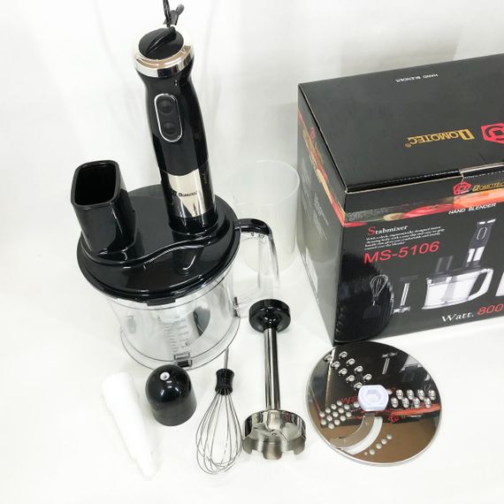 Блендер заглибний багатофункціональний 5-в-1 Domotec MS-5106 800 W, Портативний блендер подрібнювач | Зображення 4