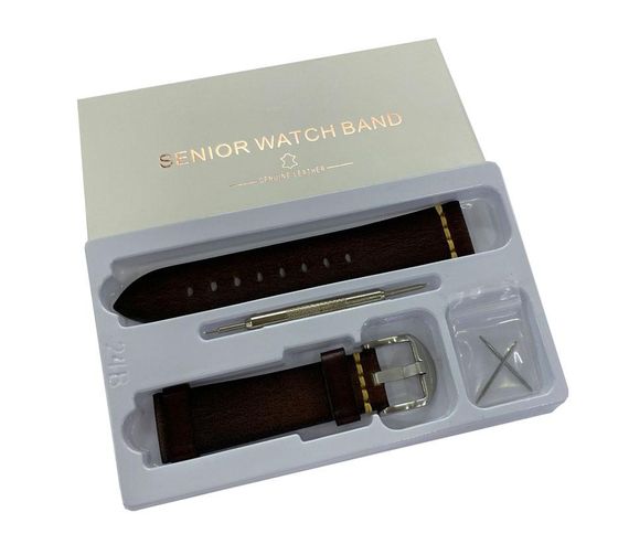 Шкіряний ремінець Primolux C052B Steel buckle для годинника Huawei Watch GT 2 / GT Active 46mm - Dark Brown | Зображення 7
