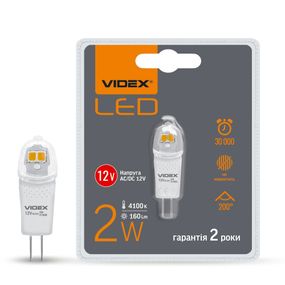 LED лампа VIDEX G4e 2W G4 12V 4100K
