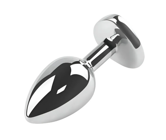 Анальна пробка із кристалом EGZO - Silver Heart Plug Pink size M Sex Aura | Зображення 2