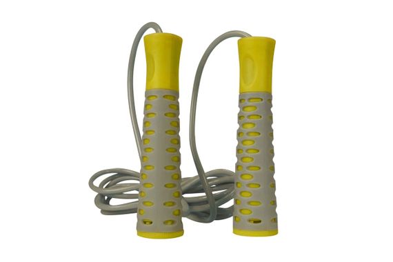 Скакалка Паверплей 4206 Jump Rope PRO+ Сіро-жовта (2,75m.) | Зображення 1