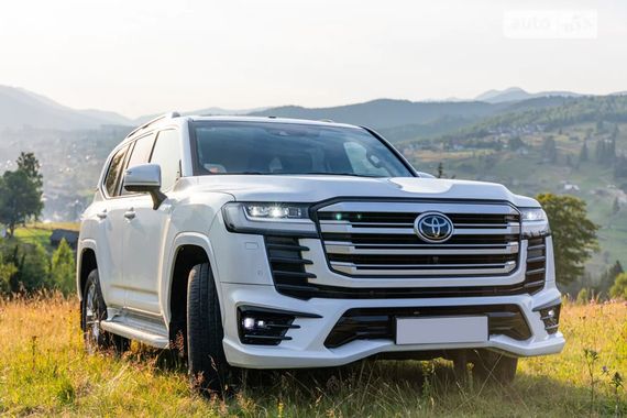 Накладка на передній бампер GXR Білий колір для Toyota Land Cruiser 300 2021- рр | Зображення 1