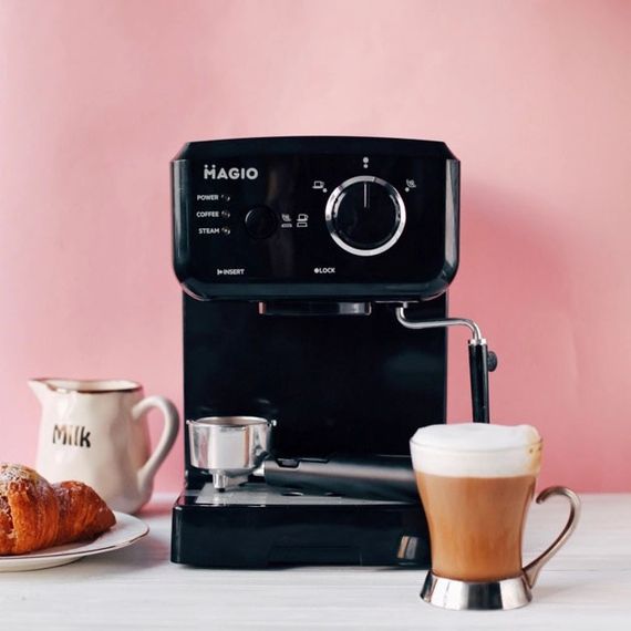 Кавоварка рожкова еспресо MAGIO MG-962 1140 Вт, латте кавоварка автоматична | Зображення 5