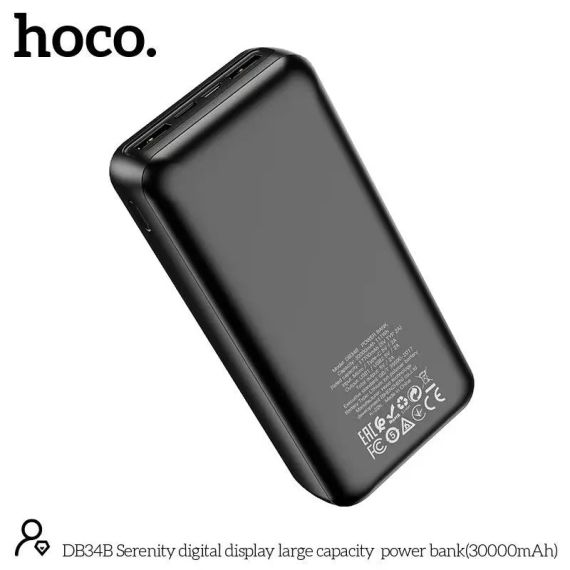 Портативна Батарея Power Bank Hoco DB34B 30000mAh 2USB Powerbank Повербанк Портативний зарядний пристрій | Зображення 3