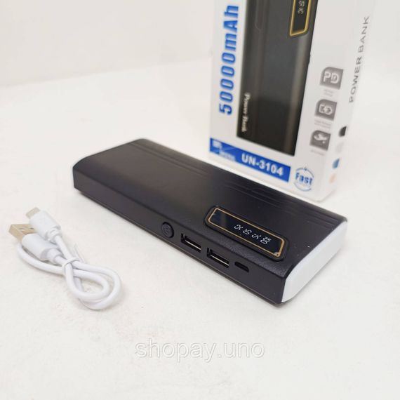 Повербанк портативний для телефону, Power bank легкий, Повербанк з вбудованим ліхтариком HJ-52 | Зображення 2